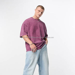 Camiseta Deportiva Vintage con Lavado Ácido, 250 g/m², 100% Algodón, Cuello Redondo, Unisex, con Logotipo Estampado, Estilo Oversize con Hombros Caídos para Hombre, Color Sólido, Estilo Unisex - Product Image 2