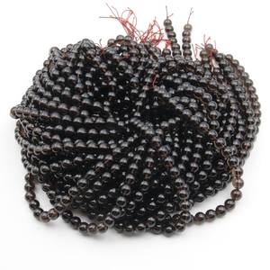 ลูกปัดคริสตัลควอตซ์สโมคกี้ธรรมชาติทรงกลม ลูกปัดพลอยเรียบเนียนสำหรับทำเครื่องประดับ ขายส่ง - Product Image 2