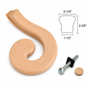 Barandilla de Madera Maciza en Espiral para Escaleras, Diseño Tradicional, Duradera, Sin Acabado - Product Image 1