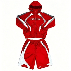 Chaqueta cortavientos personalizada para hombre, talla grande, de secado rápido, ecológica, con capucha, cremallera completa, bloques de color, al por mayor, ropa urbana para exteriores - Product Image 2