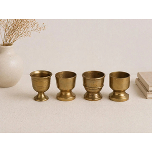 Taza y Platillo de Latón Pulido con Figura Religiosa, Diseño Personalizable para Decoración del Hogar, Estilo Vintage Real Antiguo - Product Image 6