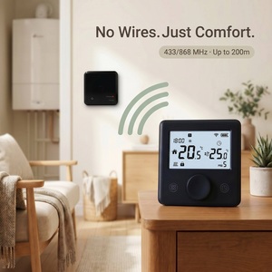 Thermostat intelligent WiFi <span class=keywords><strong>sans</strong></span> <span class=keywords><strong>fil</strong></span> RF pour chaudière à <span class=keywords><strong>gaz</strong></span> avec conception flexible pour la maison et le bureau - Contrôle de chauffage programmable - Product Image 2