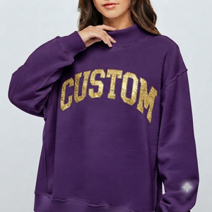 Sweat-shirt décontracté en coton pour femme, coupe ample, col montant, streetwear, séchage rapide, respirant, 380g, manches longues, décontracté, quotidien - Product Image 1