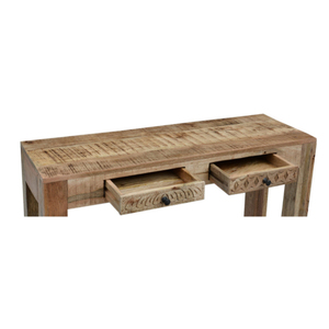 Mesas de consola retro hechas a mano, estilo rústico, gabinete de madera maciza de mango para colocar detrás del sofá, para el hogar, la oficina, la sala de estar, el bar, como mesa de almacenamiento. - Product Image 5