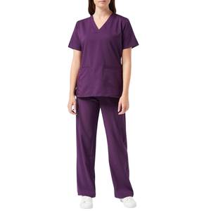 Uniforme de Hospital, Proveedor OEM, Ropa Médica de Enfermería, Uniforme de Trabajo Transpirable de Mezcla de Algodón, Top con Cuello en V, Pantalón Recto - Product Image 5