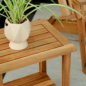 Table d'appoint en bois d'extérieur, résistante aux intempéries, petite table basse - Product Image 3