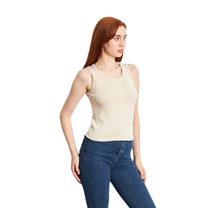 <b>Low</b> Price High Quality Womens Cotton Tank <b>Top</b> Solid Color Lightweight Sleeveless Shirt With Custom Design Available in all Size - Product Image 5