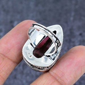 Anillo de declaración vintage hecho a mano con gema de cobre rosa en forma de pera con corte esmeralda, engaste de canal, chapado en plata 925, para citas y bodas - Product Image 4