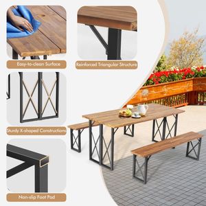 Set da Pranzo da Giardino per 6 Persone con Foro per Ombrellone da 2 Pollici per Relax e Intrattenimento! - Product Image 2