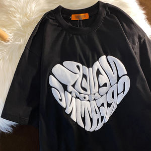 เสื้อยืดพิมพ์ลายพัฟฟ์ดีไซน์ใหม่ ผู้ผลิต OEM คุณภาพสูง ผ้าฝ้าย 100% รับทำโลโก้ เสื้อยืดโอเวอร์ไซส์สำหรับผู้ชาย - Product Image 4