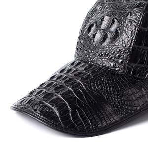 Genuine leather baseball <b>cap</b> Crocodile texture <b>cap</b> unisex Embossed solid color <b>hat</b> Unisex leather <b>cap</b> - Product Image 6