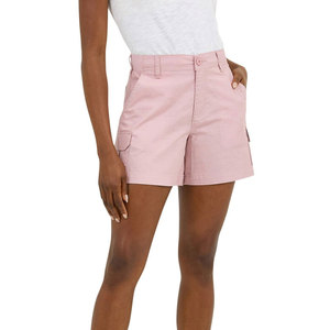 Pantalones Cortos Cargo de Cintura Alta para Mujer, Estilo Casual con Botones, Corte Regular, Transpirables, Material de Lona, con Bolsillos - Product Image 4