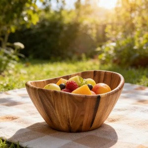 Tazón para Servir y Mezclar Ensaladas de Madera, Ecológico, Clásico, No Tóxico, Pulido, Duradero y de Alta Calidad, Ideal para Fiestas y el Hogar - Product Image 5