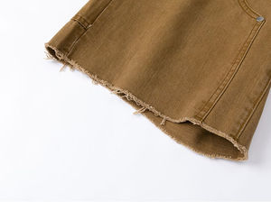 Shorts de Mezclilla Cargo Negros para Hombre, Cintura Alta, Estilo Utilitario, para Verano, 100% Algodón, Lavado Oscuro, Corte Relajado - Product Image 2
