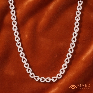 Collier en Moissanite Plaqué Or Rose, Chaîne Fine Tendance, Bijou Élégant avec Pendentif Infini, Style New York City - Product Image 5