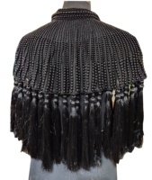 Ponchos Chic pour Femmes Grandes Tailles, Style Vintage, Taille Unique, de Créateur, Brodés à la Main, à Paillettes et Pompons, Respirants, Écologiques, Rayés
