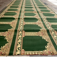 Wholesale Luxury Green Prayer Carpet Rugs Soft Cut & Loop Pile High Pile Mosque Carpet for Home Use Cheap Price