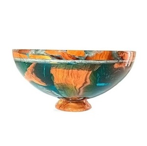 Bol élégant fait main en résine époxy sans BPA et en bois d'acacia pour servir des collations, présenter des fruits, arrangement de table élégant - Product Image 4