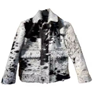 Veste d'hiver en cuir véritable pour homme, en cuir de vachette de haute qualité, avec poils naturels, coupe-vent, respirante, élégante, style western. - Product Image 1