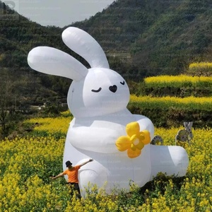 Conejo inflable gigante con luces LED, modelo de conejo de Pascua inflable para decoración de eventos/festivales/promoción de parques/fiestas/días festivos - Product Image 5