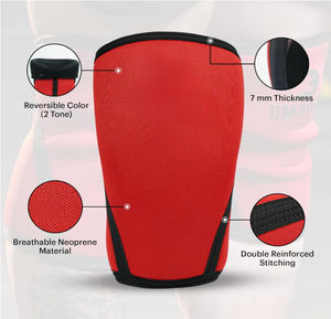 Genouillères unisexes en néoprène de 7 mm d'épaisseur, souples, respirantes, à élasticité réglable, avec logo personnalisé, protection professionnelle robuste - Product Image 2