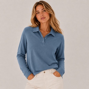 Camiseta Polo de Algodón para Mujer, Manga Larga, Logotipo Personalizado, Fabricante de Ropa de Marca Privada OEM ODM, Venta al Por Mayor 2026 - Product Image 6