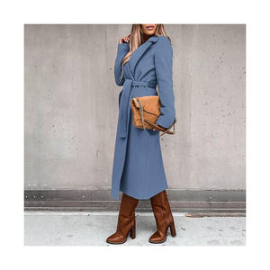 เสื้อโค้ทผ้าวูลผสมไหมและฝ้ายสำหรับฤดูใบไม้ผลิ  แบบยาว  กระดุมสองแถว  คอผ้าพันคอ  สไตล์ลำลอง  ทันสมัย  ให้ความอบอุ่น  สำหรับผู้ชายและผู้หญิง - Product Image 3