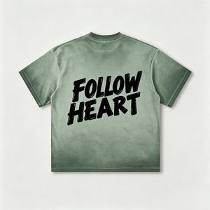 T-shirt pour homme à manches courtes, col rond, en coton jersey, avec logo personnalisé imprimé, couleur orange, effet délavé - Product Image 5