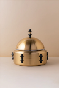 Boîte de rangement décorative en métal noir de luxe avec couvercle, pot décoratif, organisateur de décoration moderne pour la maison, plat de service, réchaud. - Product Image 5