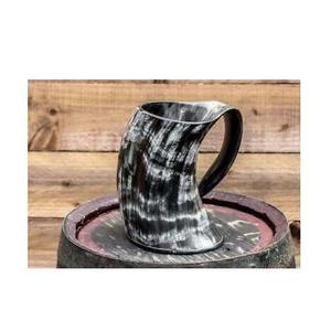 Corne à boire en corne de buffle style Viking avec poignée, faite à la main, finition naturelle, design vintage, accessoires pour la maison, vente en gros - Product Image 3