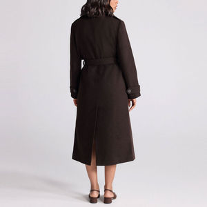 Abrigo Largo de Lana para Mujer, Tejido, Invierno, 100% Lana, Ecológico, Servicio OEM, Alta Calidad - Product Image 2