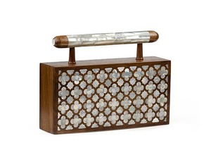 Artisan Handmade Mother of Pearl Box Clutch Luxury Shell Inlay Evening Purse for Wedding and Party Wear - Product Image 5