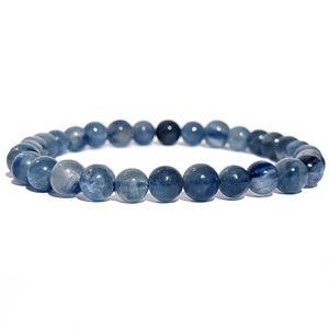 Agate en cristal perlé Agate Oeil de tigre Aamena Agate faite à la main Bracelet en pierre bleue lisse réglable Top vente forme naturelle - Product Image 2