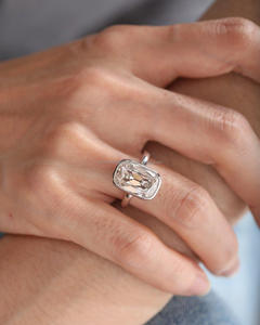 Anillo personalizable de compromiso de diamante cultivado en laboratorio de joyería CVD certificado IGI 10K 14K 18K oro amarillo blanco para boda - Product Image 1