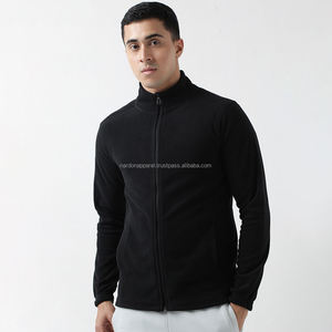 Nardon Apparel, chaquetas de lana Polar transpirables con contraste de Color negro personalizado para hombres, buena venta de ropa usable OEM - Product Image 1