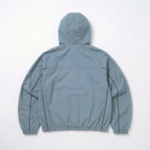 Survival Pro Coupe-vent léger à capuche — Veste à fermeture éclair intégrale bleu mat/vert sarcelle |   Coupe-vent, pliable, OEM/ODM, marque privée - Product Image 2