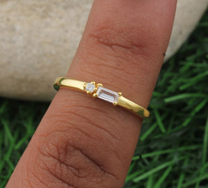 Anillo de Plata de Ley 925 con Turquesa, Joyería Fina Minimalista Chapada en Oro con Rama de Olivo para Mujer, Regalo de Aniversario o Fiesta - Product Image 2