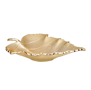 Plat de service populaire en aluminium, forme feuille, finition argentée, pour la maison, la cuisine, la table, les fruits secs et les collations - Product Image 2