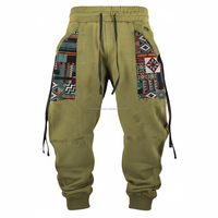 Pantalon Harem Baggy Homme Taille Mi-Haute Plissé Patchwork Séchage Rapide Respirant Personnalisé OEM Vente en Gros