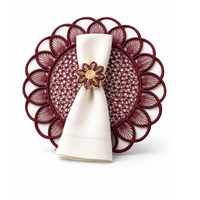 Meilleur prix, nouveau design, set de sets de table ronds en corde de papier faits à la main avec serviette et anneau floral pour la décoration de table, en provenance du Vietnam