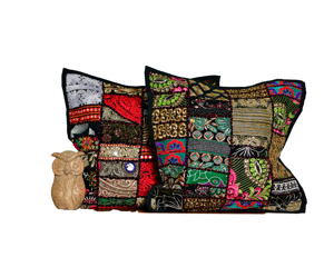 Funda de Almohada Artesanal Banjara de Algodón Ecológico, Vintage, Hecha a Mano, Bordada, Tapicería Tribal, Tapiz Decorativo - Product Image 4
