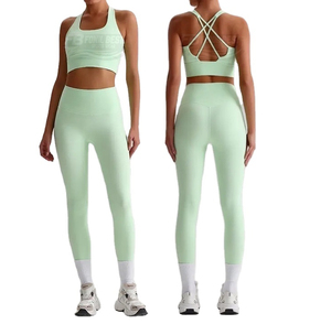 Women's Plus Size Yoga <b>Bra</b> Set 2-Piece Crew Neck Breathable Quick Dry Eco-Friendly Fitness Gym Leggings Solid Print Drawstring - Product Image 1