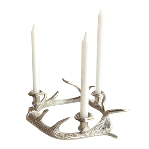 Triple Votive <b>Silver</b> Plating New Decorative Aluminum Candle Stand For Hallway Accent For Interior Styling Dining Table Center - Product Image 1