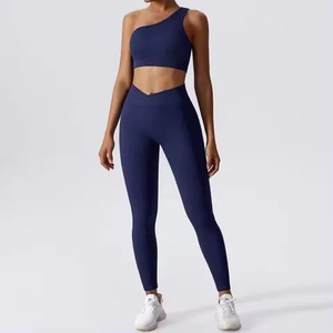 Conjunto Deportivo de Dos Piezas para Mujer, de Alta Calidad, para Gimnasio y Yoga, Talla Grande, Cintura Alta, Ecológico, Transpirable, Elástico en Cuatro Direcciones, de Secado Rápido - Product Image 1