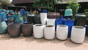 Pots de fleurs modernes émaillés Gol Company, écologiques, bleus, multi-tailles, vente en gros, pour usage intérieur/extérieur, maison et jardin - Product Image 5