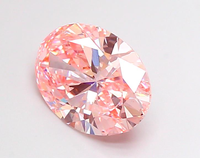 IGI Sertifikalı 2.96 Karat Oval Parlak Fantazi Canlı Pembe VVS2 Laboratuvarda Yetiştirilmiş CVD Elmas Mükemmel Kesim Yüksek Kalite Takı Yapımı İçin