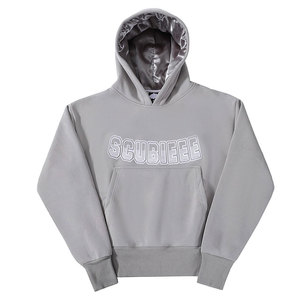 Sudadera con Capucha Gris para Hombre, Corte Regular, Felpa Francesa de Algodón, Informal, Otoñal, con Bolsillo Frontal y Logotipo Estampado - Product Image 1