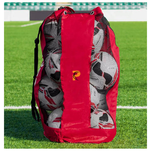 Prime Bags Large Capacity Mesh Sports <b>Ball</b> Bag Drawstring Black Red Travel Backpack Basketball Football Volleyball Soccer - Product Image 6
