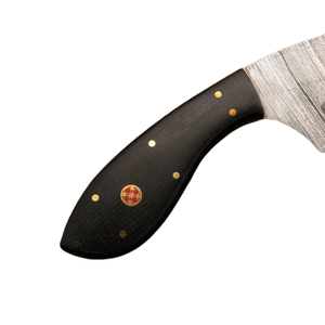 Couteau de chasse à dépecer en acier Damas fait main avec lame à crochet pour éviscérer, lame en pied de mouton, manche en Micarta noir, personnalisable OEM - Product Image 3