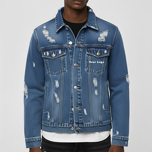 Chaqueta Vaquera Nueva, 100% Algodón, con Cuello Camisero Desgarrado, Estilo Casual, Transpirable, para Exteriores, Corte Holgado, Larga, para Invierno - Product Image 4